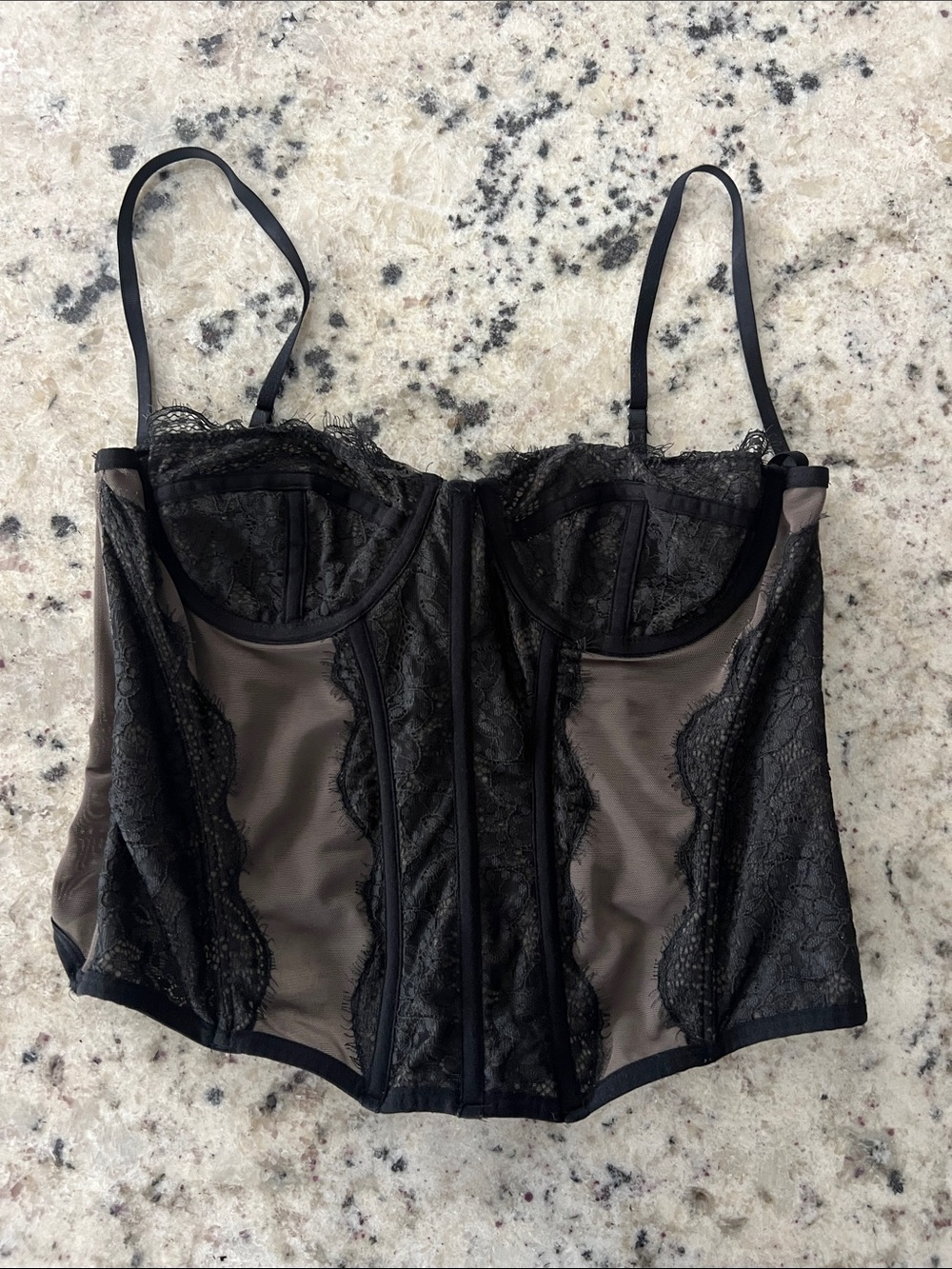 Urban Outfitters Black Lace Bustier Corset Top
